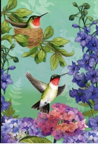 Meadow Creek 12.5 in. x 18 in. Hummingbird Nest Flag