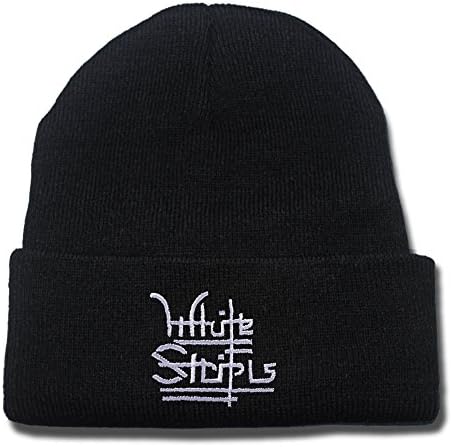 HAISHEN The White Stripes Band Jack White III Logo Beanie Fashion Unisex Embroidery Beanies Skullies Knitted Hats Skull Caps