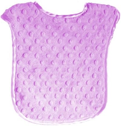 Patricia Ann Designs Bubblegum Pink Minky Dot Reversible Bib, Pink Fleece and Pink Satin Trim
