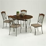 Pastel Furniture EB 110 CB-CC 623 / EB 510-CB 486 Emerald Bay Wood Dining Set wih Side Chairs in Bro