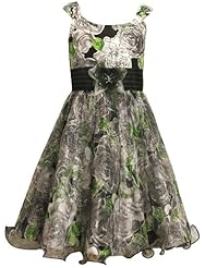 Girls Knee Length Sleeveless Floral Print Nylon/Polyester/Satin/Silk/Shantung Shirred Mesh  Sequined  Party Dress  With a Bow(s) and a Sash  and Ruffles