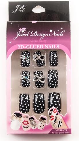 HUMASOL 3D False Nails 12PCS Acrylic French Tips Full Art Decoration