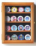 XS Casino Chip / Coin Display Case Cabinet Holders Rack w/ UV Protection, Oak