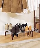 Organize It All Espresso 9 Pair Wood and Metal Shoe Rack 10730