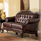 Victoria Leather Love Seat By Coaster Furniture