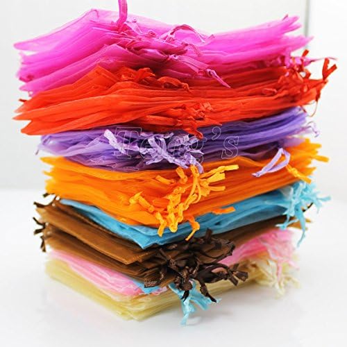 CYNDIE Hot Sale New 100 Pieces Sheer Organza Wedding Party Favor Decoration Gift Candy Bags Pouches Mixed Colors 13X18cm