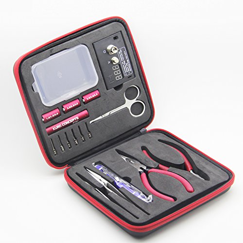 SUNREEKâ„¢6 IN 1 Jig Complete Kit Coil DIY Vape Tool Kit PE Box Tool Kit Vape Tool Set