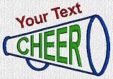 Personalized custom embroidered cheerleading megaphone design on ladies polo shirt