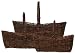 Country Hand Woven Rectangle Sapling Baskets Set / 3, Lagre=25.5"L x 15"W x 19"H