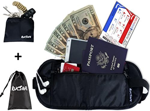 RUCSAFE Hidden Travel Money Belt RFID Blocking with Bonus Accessories