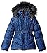London Fog Big Girls' Printed Puffer Coat with Belt