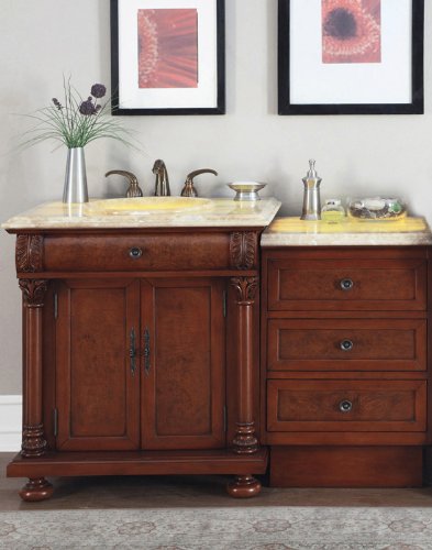 53 Bathroom Furniture LED Lighted Yellow Onyx Top Single Sink Vanity Cabinet 723 51LX6ct29 L 53 Bathroom Furniture LED Lighted Yellow Onyx Top Single Sink Vanity Cabinet 723
