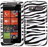 For Verizon HTC Trophy 6985 Accessory - White Black Zebra Design Hard Prote ....