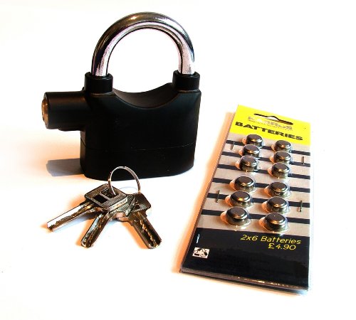 4 x Kabrus Alarmed Padlock for Security with 110db Siren Alarm / Bike, Home Security, Garden Sheds, Motorcycles, Dog Cages, Gates, Garages, Caravans, Equestrian, Boating, Vehicles, Multi-purpose Smart Lock / 1 Year Warranty