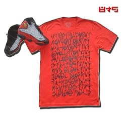 8&9 "VANDALIZED" Printed Men's T-shirt By EIGHT & NINE DESIGNS Team Red/Black Jordan XIII Colorway Hand Printed 8&9 S/S Tee