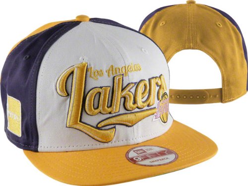 Los Angeles Lakers New Era Script Wheel Snapback Adjustable Hat