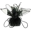 10 Designer Organza Fabric Drawstring Gift Bags Pouches Party Favor Gifts Packaging Black Medium Size