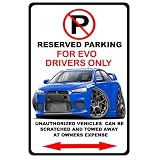 Mitsubishi Evo Evolution Exotic Car No Parking Sign