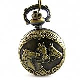 Youyoupifa Special Vintage design Bronze Horse Pattern Cover Quartz Pocket Watch Full Hunter Design-Unisex
