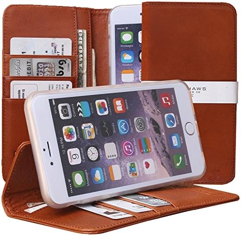 iPhone 6s, 6 Plus Wallet "The Classic" w/ Kickstand (Whiskey). The Best Full Grain Vegetable Tanned Italian Leather