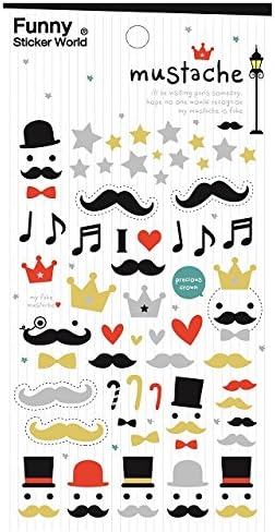 Mustache Glitter Sticker (2 Sheets) - #40429
