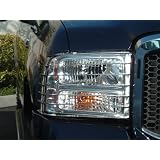 933 Ford Super Duty 2005 -2007 Truck Chrome Stainless Steel Headlight Insert Guard by TFP