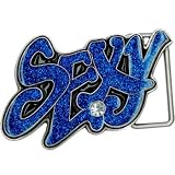 Body Candy - Blue Glitter SEXY Graffiti Belt Buckle