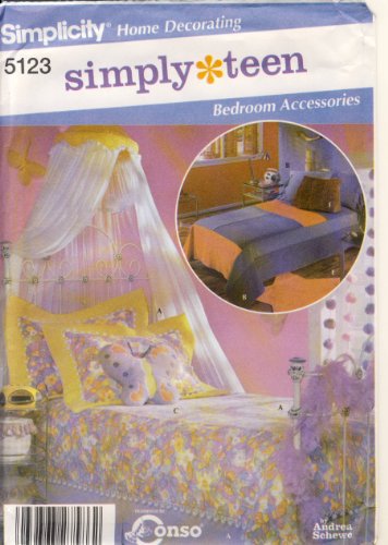Simplicity Sewing Pattern 5123 - Use to Make - Teen Bedroom Accessories - Coverlet, Dust Ruffle, Pillow Sham, Pillows, Rugs Simplicity Sewing Pattern 5123 - Use to Make - Teen Bedroom Accessories - Coverlet, Dust Ruffle, Pillow Sham, Pillows, Rugs
