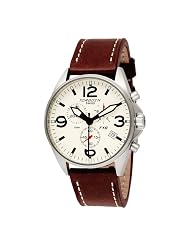 Torgoen Swiss Men's T16103 Aviation Chronograph Beige Dial Leather Strap Watch