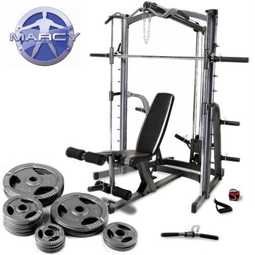 Marcy Platinum Smith Machine Home Gym & Weight Bench With 85kg Olympic Weight Set