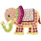 Colorful Elephant Swarovski Crystal Animal Pin Brooch