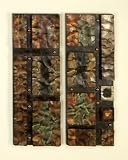 Metal Abstract Tin Wall Art Panels Decoration Set of 2