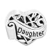 Fit Pandora Charms Silver Plated I Love You Daughter Heart Filigree Charm Bead (4.8-5mm), 0.42