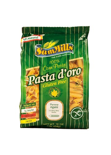Sam Mills Pasta D'Oro Gluten Free Penne Rigate, 1-Pound (Pack of 6)