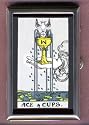 ACE OF CUPS TAROT CARD, COIN GUITAR PICK PILL BOX