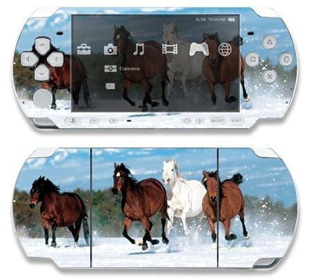 Mountain Running Horses Decorative Protector Skin Decal Sticker for Sony Playstation PSP Slim / PSP 3000