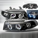 97 97 98 99 Audi A4 Halo Projector Headlights - Black (Pair) by