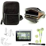 Protective and Durable Real Genuine Leather Sling Bag with Removable and Adjustable Shoulder Strap + a Anti-Glare Screen Protector + Includes 4-inch ebigvalue Determination Hand Strap