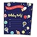 Space Star Galaxy Style 3 Happy Birthday Invitations Invite Cards (25 Count) with Envelopes & Seal Stickers Boys Girls Kids Party