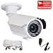 VideoSecu 700TVL 1/3'' Sony Effio Color CCD Security Camera Night Vision IR Zoom Focus Weatherproof CCTV Outdoor High Resolution 42 Infrared LED 4-9mm Vari-focal Lens for CCTV DVR Home Surveillance System with Power Supply and Extension Cable A81