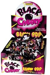 Charms Blow Pops, Black Cherry, 48-Count Lollipops (Pack of 3)