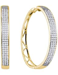 0.80CTW DIAMOND MICRO PAVE HOOPS