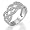Sterling Silver Round Cubic Zirconia CZ Accent Woven Band Ring - Women's Valentine Engagement Ring Size 5
