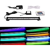 Xcellent Global Multi-color Remote 12 Inch 18 RGB LED 16 Color Underwater Submersible Aquarium LED Light Air Pump Bubble Light Strip & Airstone for Aquarium Fish Tank Flood Lights with US Plug LD074S