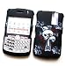 RIM BlackBerry Curve 8300 8310 8320 8330 Rubberized Snap On Protector Hard Case Image Cover "Cross 'n Skulls" Design
