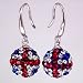 88London Shambala-style Union Flag Bead Silver Earrings
