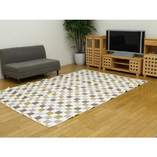 在庫限り！！処分価格　綿混ラグカーペット『キュロット』　サイズ：261×261cm（江戸間4.5畳サイズ）(#4907970*) 