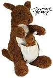 12" Plush Kangaroo Stuffed Animal with Baby in Pouch