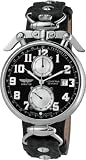 AVIATOR (アビアートル) 腕時計 ウイングス ブラック 革バンド クロノ 3133/2801436 メンズ [正規輸入品]の画像