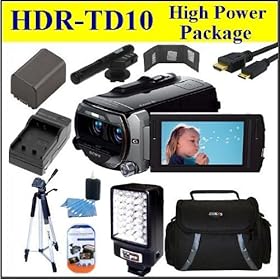 Sony HDR-TD10 High Definition 3D Handycam Camcorder High Power Package W/ Shotgun Microphone, Battery, Case, Triipod & Much More!!!